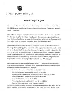 Ausbildungszeugniss 1