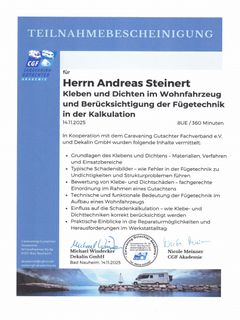 Teilnahmebescheinigung Kleben und Dichten 14 11 2025